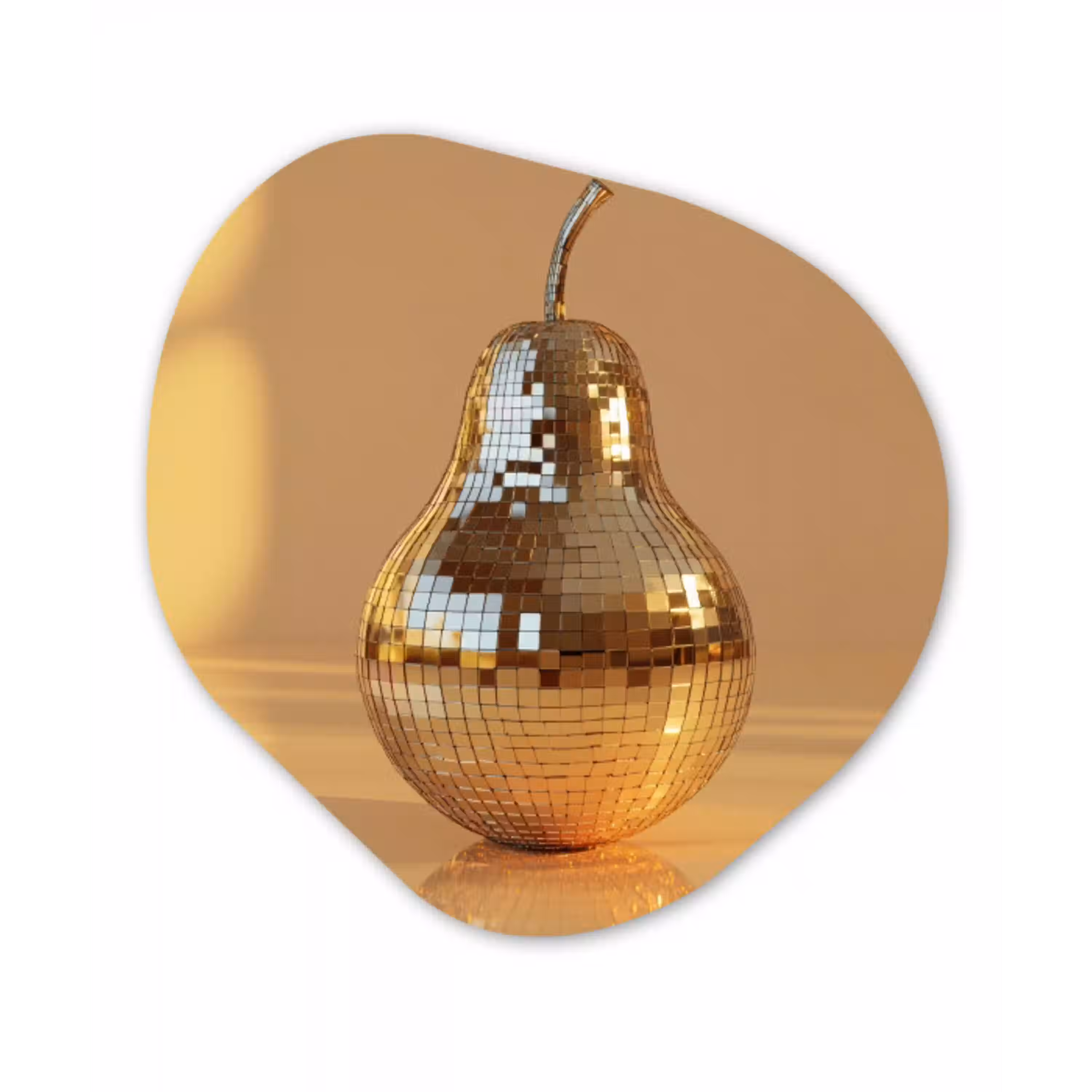 Goud - Disco - Glitter - Peer Wandcirkel Organisch Forex 3mm klein -3d