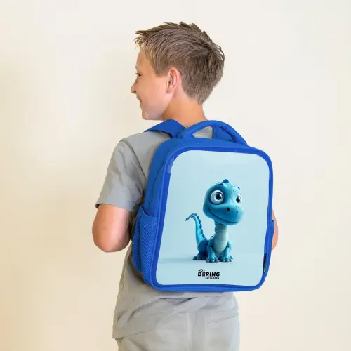 Blije Bronto Kinderrugzak - Blauw middel -sfeer2