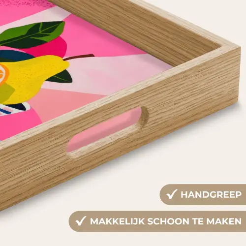 Fruit - Abstracte achtergrond - Roze Dienblad Rechthoek middel -USP_HandgreepNL