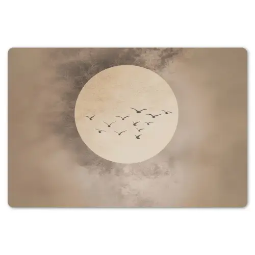 Vogel - Beige - Japandi Placemat vinyl groot -zzsfeer1_Kitchenyeah-website