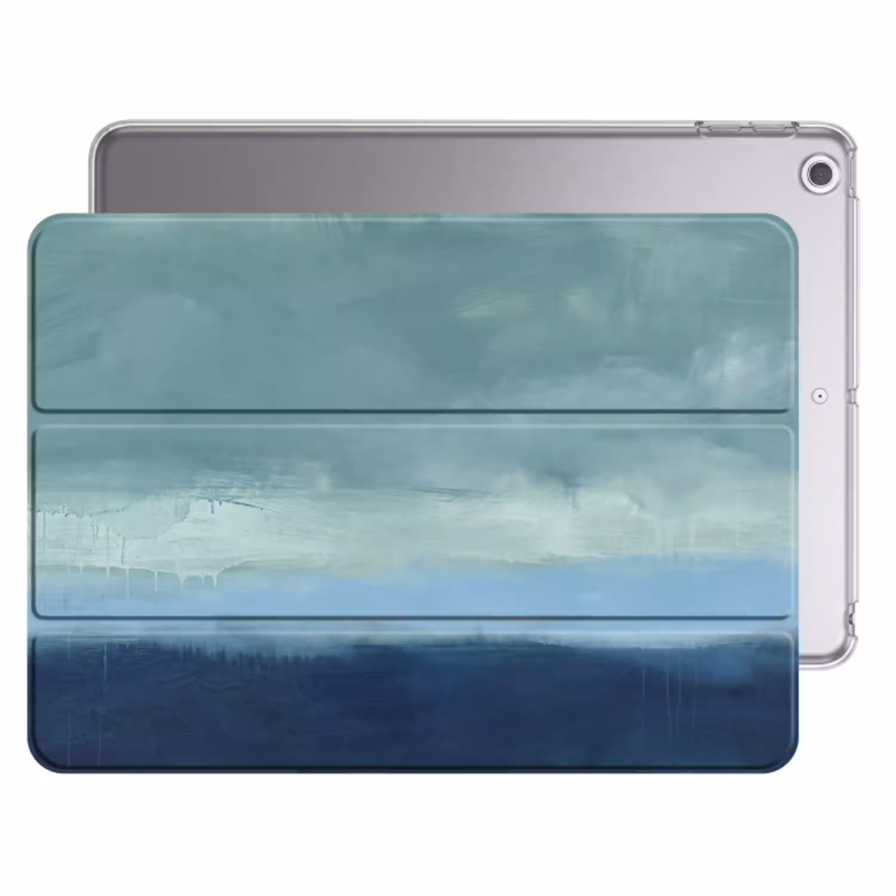 Abstract - Lagen - Rust - Modern - Blauw Apple iPad 2017 middel -threedimensional_3d_global