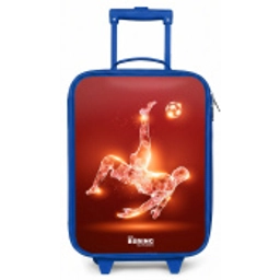 Rood gloeiende voetballer in actie Kinderkoffer - Blauw klein -zz3dotto