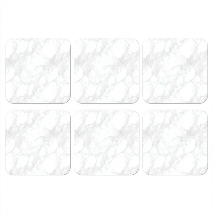 Minimalistisch - Wit - Grijze aders onderzetter kurk middel 366 -3d