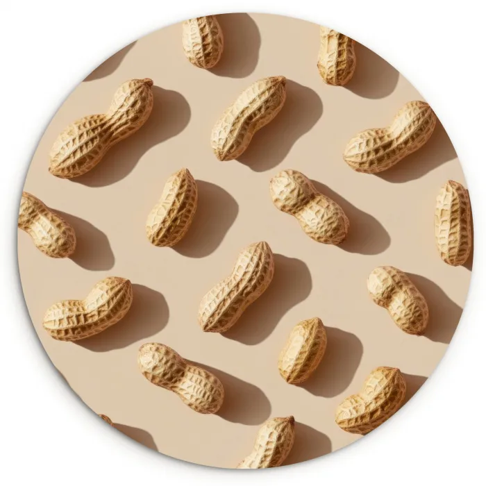 Pinda's - Patroon - Beige Wandcirkel plexiglas klein -3d