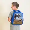 Dino - Wilde dieren - Tekening - Kinderen - Jongens Kinderrugzak - Blauw middel -sfeer2
