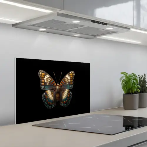 Vlinder - Kleurrijk - mozaïekachtig keuken achterwand spatscherm klein -3d_schuin