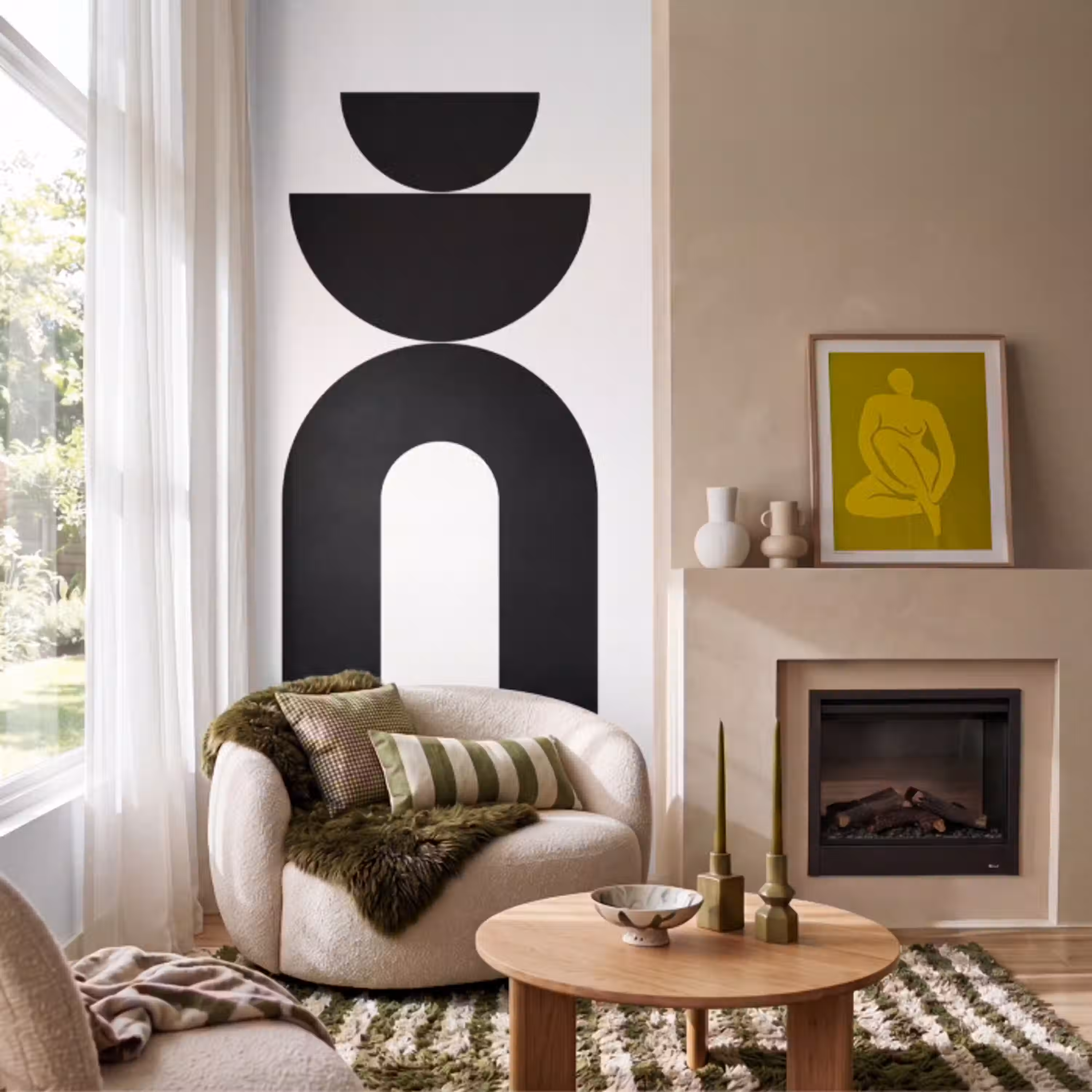 Minimalistisch - Kunst - Wit Behang Vlies klein -sfeer2