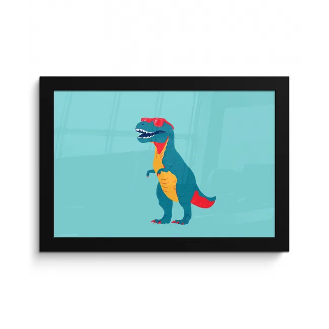 Dinosaurus - Blauw - Zonnebril fotolijst zwart zonder passe partout klein -3d