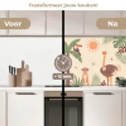 Dieren - Tropisch - Safari - Kleurrijk keuken achterwand 2 middel -voor-na2_NL