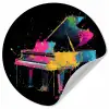 Piano - Kleurrijk - Verf - Modern Wandcirkel behangsticker klein -3d