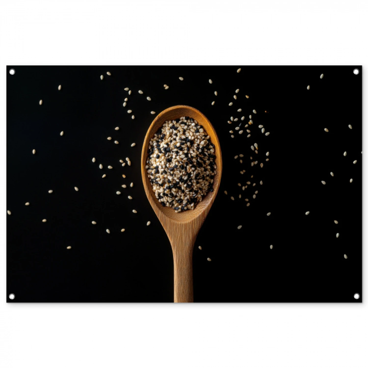 Sesam - Lepel - Zwart tuinposter los doek groot -3d