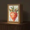Aardbei - Rood - Mozaïek - Fruit Light Box met kabel (Tafellamp) klein -z3d_website