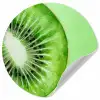 Kiwi - Groen - Fris Wandcirkel behangsticker klein -3d