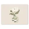Bloem - Wit - Vaas - Quote muismat rubber klein -3d