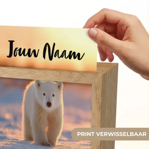 Ijsbeer - Sneeuw - Zonsopgang Light Box met kabel (Kinderlampje) klein -USP_websiteprintNL
