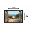 Doorkijk - Strand - Zee - Zand - Water - Helmgras - Duinen Placemat vinyl groot -specs