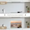 Pier - Zonsondergang - Strand keuken achterwand spatscherm klein -voor_na_NL