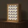Waaier - Patroon - Zwart - Beige Light Box met kabel (Tafellamp) klein 925 -z3d_website