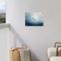 Meeuw - Wit - Zee - Mistig tuinposter los doek klein -sfeer8