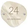 Vierkant - Beige - Marmer - Klassiek Naambord Organisch middel -3d