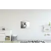 WC - Toilet - Krant - Schotse Hooglander - Zwart Wit textielposter latten blank klein -kinderkamer