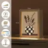 Minimalistisch - Vaas - Bloemen - Bruin Light Box met kabel (Tafellamp) klein -USP_websiteoverzichtDE