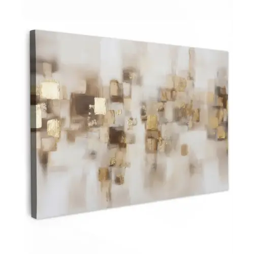 Abstracte vierkanten - Aardetonen - Mistig canvas 2cm klein -z3d