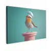 Roodborstje - Vogel - Koksmuts - Sokkel Tuinposter op houten frame 2 cm dik klein -3d