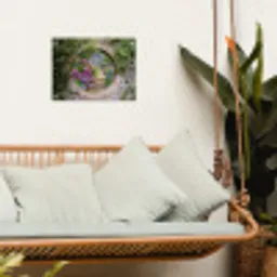 Bloemrijke tuinpoort tuinposter los doek klein -sfeer7