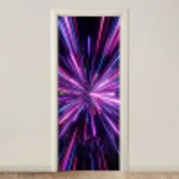 Lichtsnelheid - Ruimte - Roze - Paars deurposter klein -3d_beige