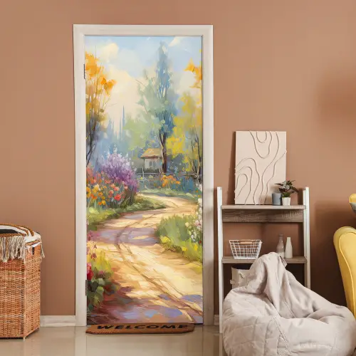 Bloemen - Bomen - Kunst - Watercolor deurposter klein -sfeer1
