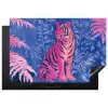 Tijger - Roze - Bladeren - Jungle Inductie beschermer vinyl 3mm klein -3d