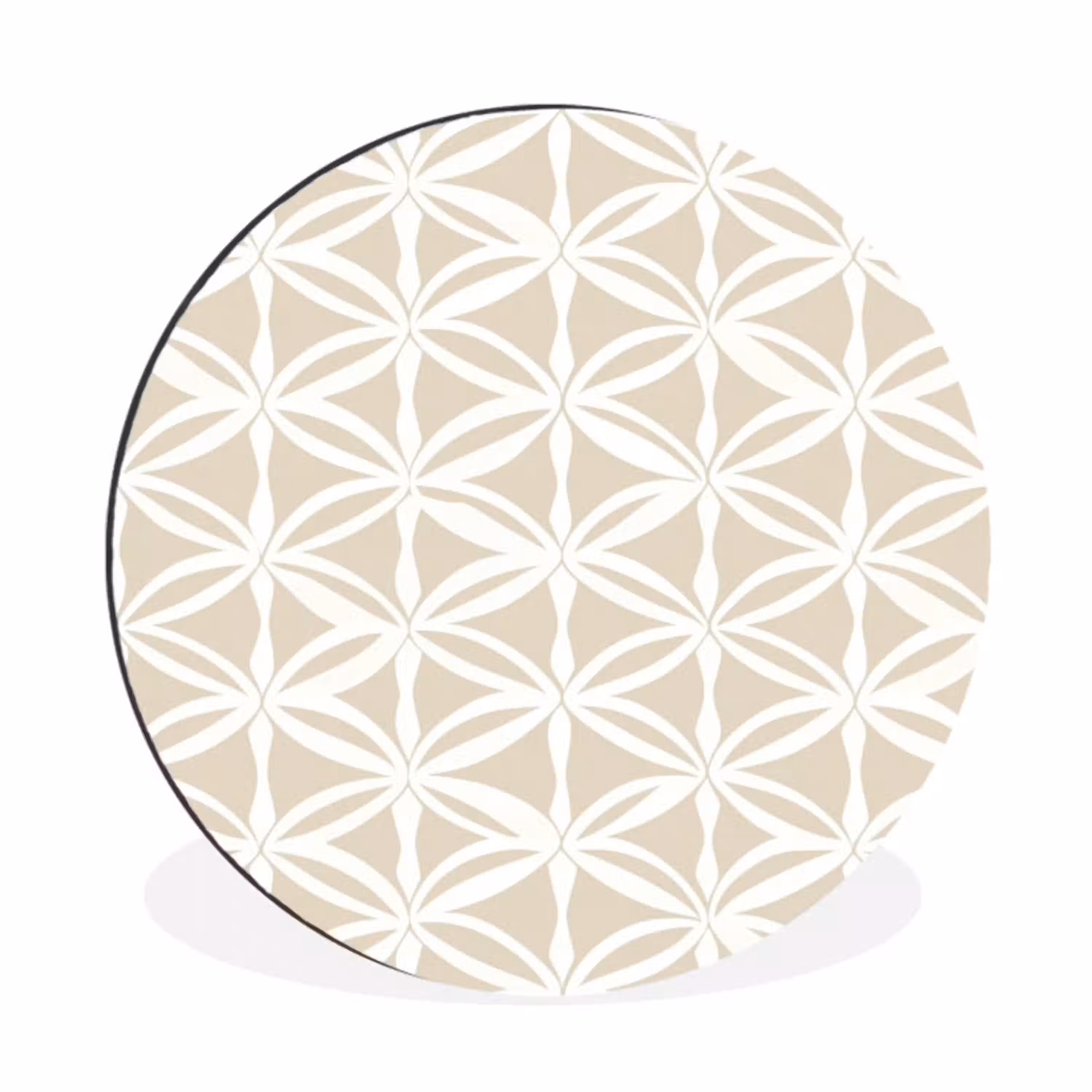 Motief - Modern - Beige Wandcirkel aluminium klein 190 -3d