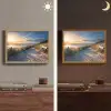 Zonsondergang - Strand - Duin - Gras - Bank Light Box met batterij (Wandlamp) middel -sfeer3