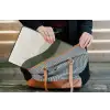 Japandi - Groen - Abstract - Modern laptophoes neopreen klein -tas