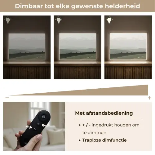 Grijs - Berg - Paarden Light Box met batterij (Wandlamp) middel -USP_dimbaarNL