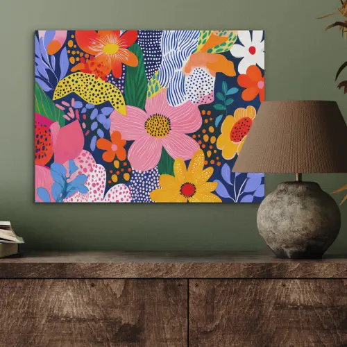 Kleurrijk - Bloemen - Abstract - Stippen PET vilt klein -sfeer2