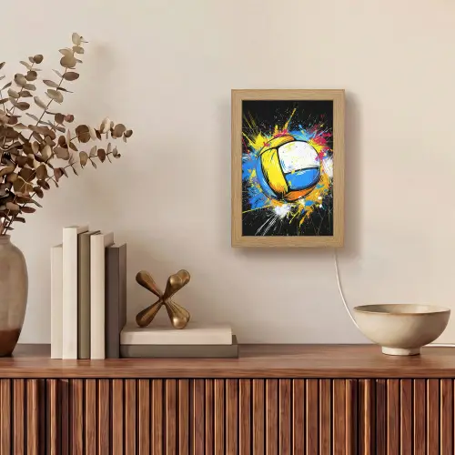 Graffiti - Sport - Volleybal - Bal Light Box met kabel (Tafellamp) klein -sfeer2