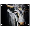 Stier - Hoorns - Snuit - Goud tuinposter los doek klein -3d