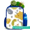 Dinosaurus - Patronen - Jongens - Dino - Kinderen Kinderrugzak - Blauw middel -inhoud_UK