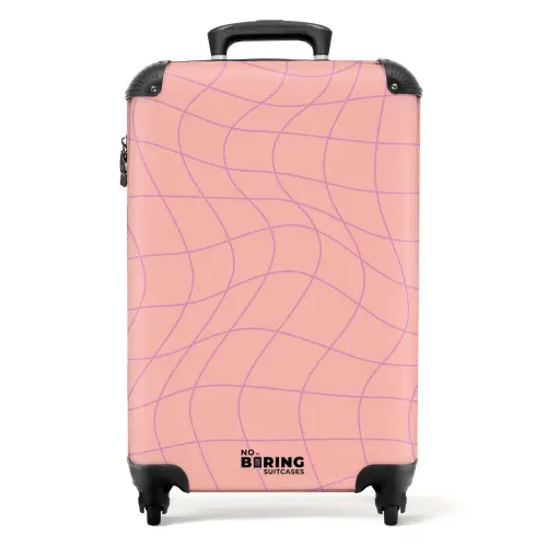Abstract - Roze line-art NBS - Handbagage koffer - Kinderen Unisex middel -productfoto_recht