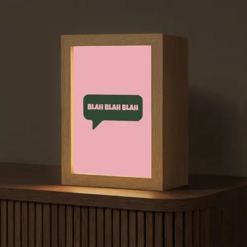 Roze - Tekstwolk - Groen - BLAH BLAH BLAH Light Box met kabel (Tafellamp) klein -z3d_website