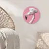Flamingo - Roze - Koksmuts - Vogel Wandcirkel kunststof plaat 5mm dik klein -sfeer5