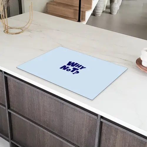 Why not - Blauw - Licht blauw - Quote Inductie beschermer vinyl 3mm klein -sfeer8