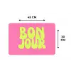 Bonjour - Roze - Fel groen Placemat vinyl groot -specs