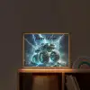 Monstertruck - Bliksem - Blauw - Jongens - Auto Light Box met batterij (Wandlamp kind) middel -sfeer1_kind