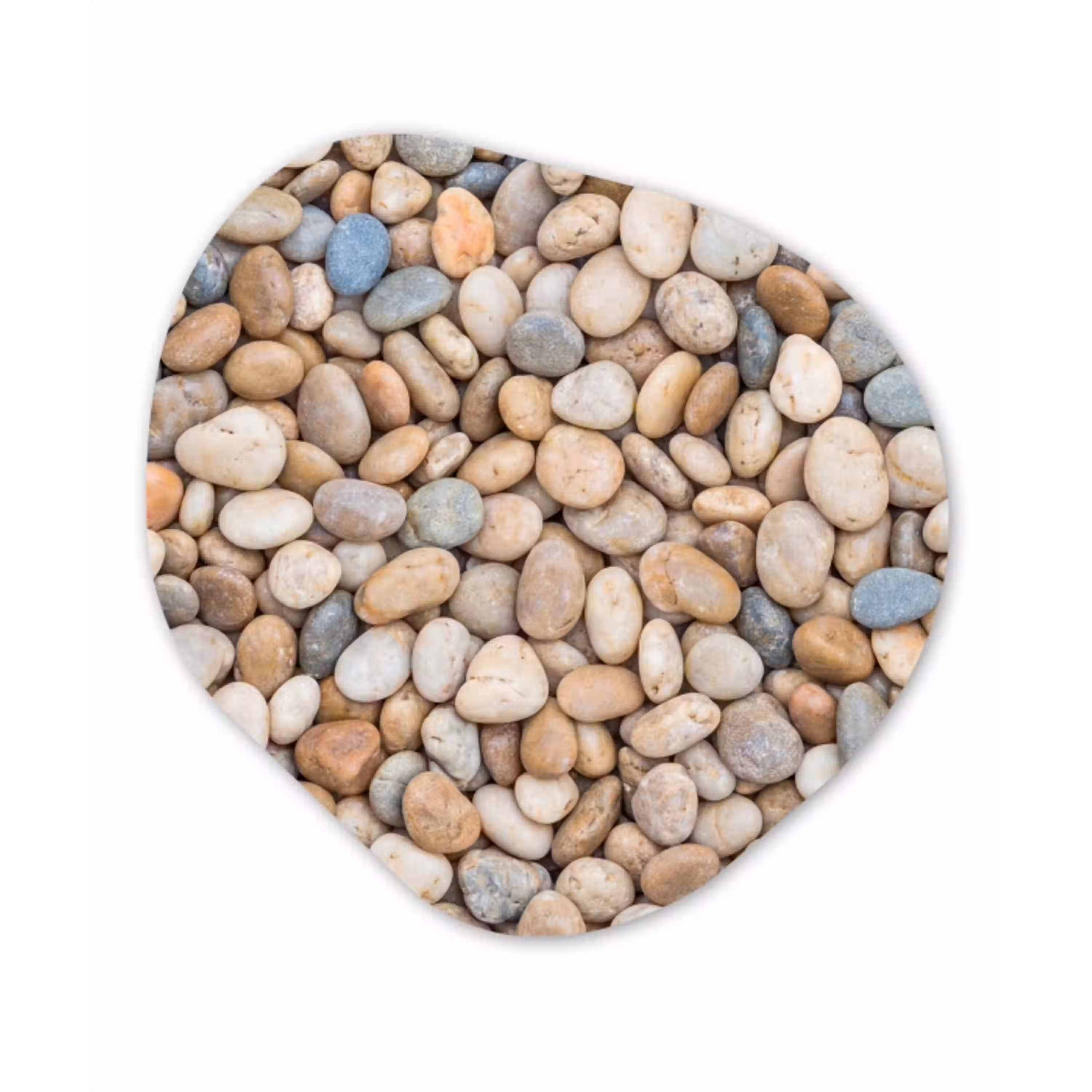 Kiezelstenen - Natuur - Textuur - Beige - Grijs Wandcirkel Organisch Forex 3mm klein -3d