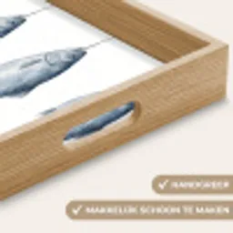 Vissen - Illustratie - Delfts - Blauw Dienblad Rechthoek middel -USP_HandgreepNL