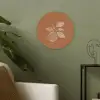 Sinaasappel - Getekend - Bladeren - Bruin Akoestische PET Vilt - Rond klein -sfeer2