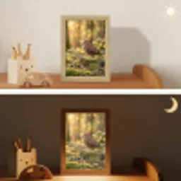 Houtsnip - Bos - Bladeren - Herfst - Gecamoufleerd Light Box met kabel (Kinderlampje) klein -sfeer3_kind